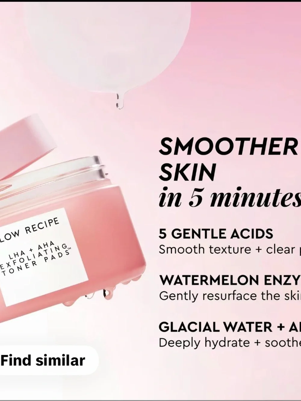 Glow Recipe Pink Exfoliating Toner Pad Jar